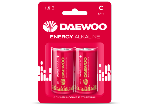 Элемент питания Daewoo LR14 ENERGY Alkaline 2021 BL-2
