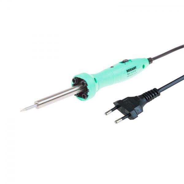 Электропаяльник  40Вт 220В  с нагревателем - долговечное жало LED подсветка  REXANT 12-0138