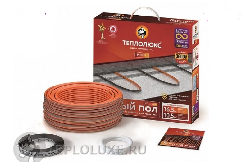 Кабель нагревательный "Теплолюкс" ProfiRoll 54м/900Вт