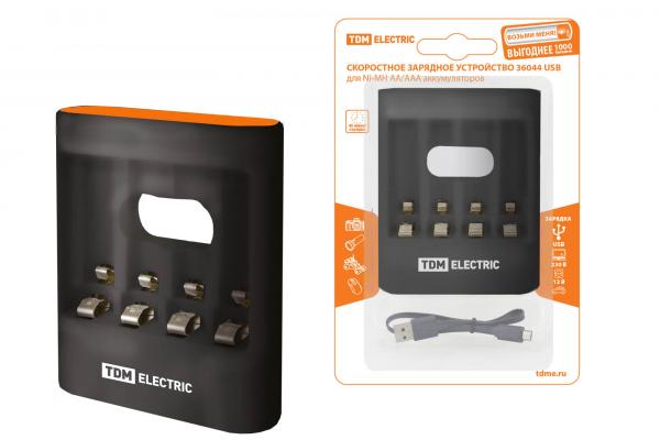 Зарядное устройство TDM 36044 (3600 mA 4 слота АА/ААА 4 кан.USB)