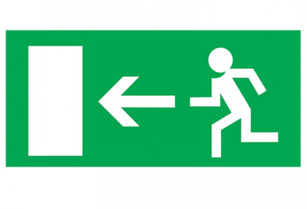 Табличка ПВХ эвакуационный знак «Направление к эвакуационному выходу налево» 100х300 мм REXANT 56-0025-2