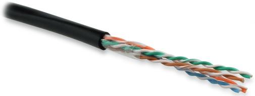 UUTP4-C5E-S24-OUT-PE-BK-100 (100 м) Кабель витая пара, неэкранированный U/UTP, категория 5e, 4 пары (24 AWG), одножильный(solid), внешний, PE, -40°C - +60°C, черный - гарантия: 15 лет компонентная Hyperline