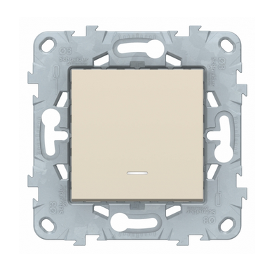Schneider Electric Unica NEW Бежевый Переключатель 1-клавишный, с подсветкой схема 6а, NU520344N
