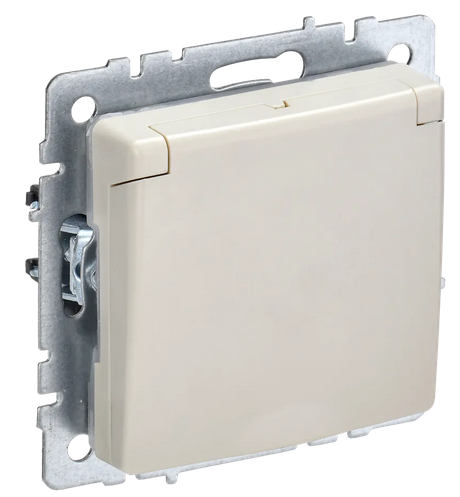 BRITE Роз. с з/к/ш с кр. 16А IP44 РСбш10-3-44-БрКр беж. IEK