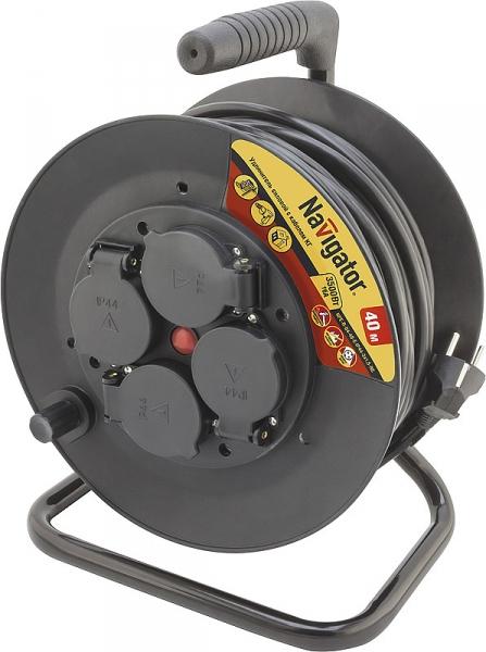 Navigator Удлинитель  71 516 NPE-R-04-40-E-IP44-3x1.5-RC катушка 4гн с/з, кг, 40м