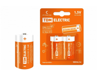 Элемент питания TDM LR14 C Alkaline 1,5V BP-2 (кратно 2)