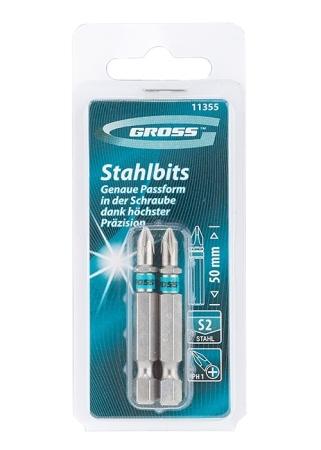 Набор бит Ph 1х50, сталь S2, 2штуки //GROSS 11355