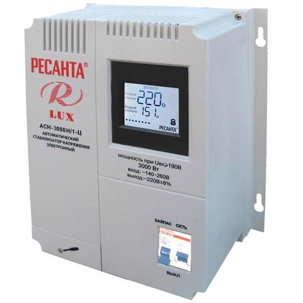 Стабилизатор однофазный цифровой, навесной АСН-3 000Н/1-Ц Lux Ресанта