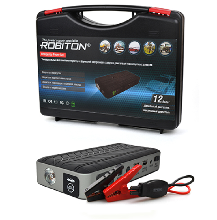 Универсальный внешний аккумулятор ROBITON Emergency Power Set с функцией экстренного запуска двигателя