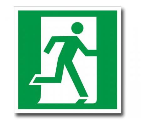 Знак TDM "Выход здесь" (правосторонний) 150х150мм (лист - 2 шт)