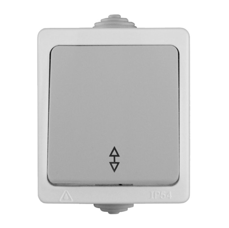 UNIVersal  Аллегро  Серый  Выключатель 1-клавишный проходной, IP54 1276