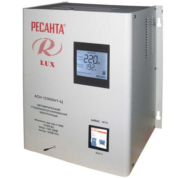 Стабилизатор однофазный цифровой, навесной АСН-12 000 Н/1-Ц Lux Ресанта