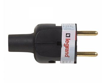 Legrand  Вилка кабельная Helium 16А 2К  плоская Черный 50181