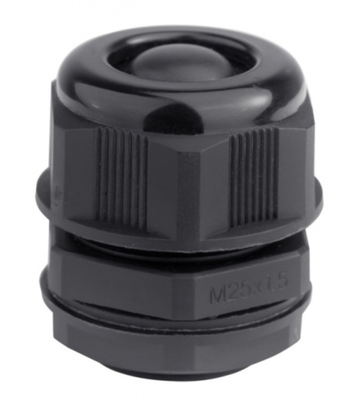 Сальник IP68, M20, с мембраной, черный, для кабеля d.6-12mm
