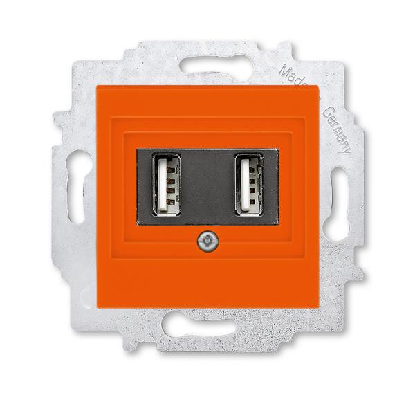 ABB  Levit  Оранжевый Зарядка USB 2-местная, 2CHH290040A6066