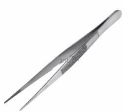 Пинцет прямой, узкий, рифленый 145мм ПРОФИ 12-0346