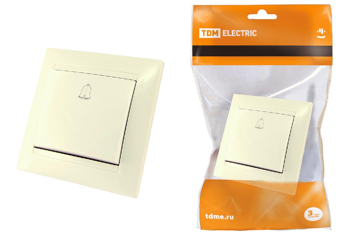 TDM  Лама Слоновая Кость Кнопка звонковая 6А SQ1815-0108