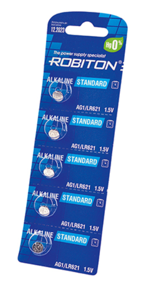 Элемент питания ROBITON STANDARD AG1 BL5 (кратно 5)