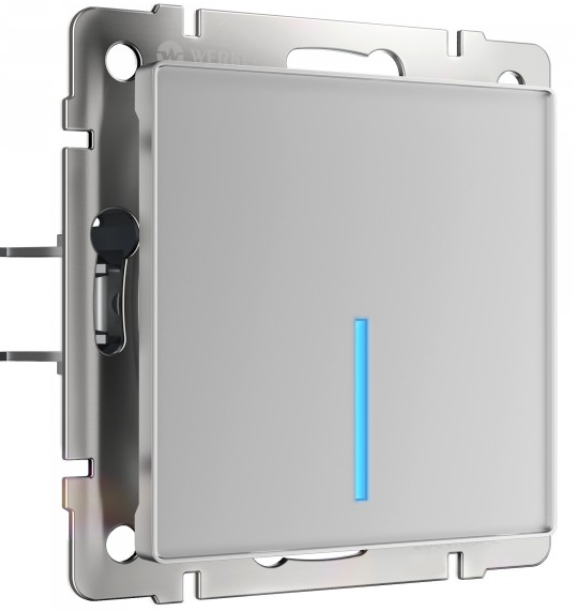 W4510606/ Сенсорный выключатель одноклавишный с функцией Wi-Fi (серебряный)
