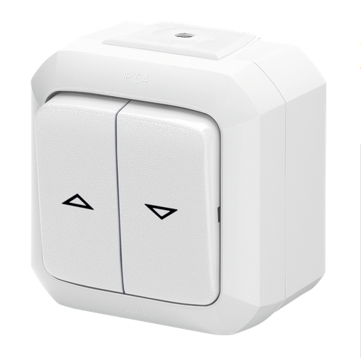 Выключатель жалюзи двухклавишный ABB Variant+ IP54 без фиксации клавиш белый
