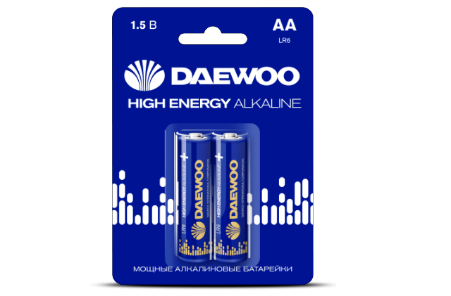 Элемент питания Daewoo LR6 HIGH ENERGY Alkaline 2021 BL-2