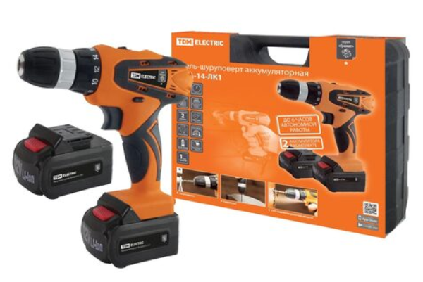 Дрель-шуруповерт акк. ДША-18-ЛК1-У 18 В, 2 А*ч Li-Ion 2 шт, 32 Нм, 0-1400 об/мин, кейс, "Рубин" TDM