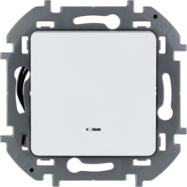 Legrand INSPIRIA Белый Переключатель1-клавишный с подсветкой IP20 скрытая установка 673660