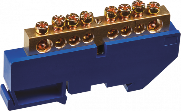 Шина нулевая на DIN изоляторе Navigator  NBB-M812-8D/B 8*12, 8 отверстий 71 159