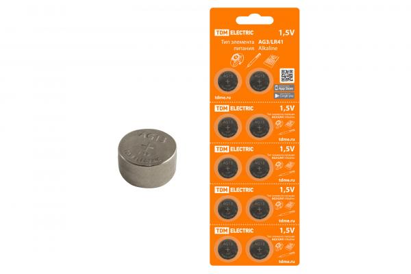 Элемент питания TDM AG13/LR44 Alkaline 1,5V BP-10 (кратно 10)