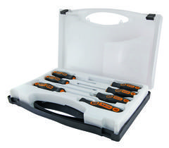 Набор отверток 7 штук: SL:3х75; 5х100; 6х125; 8х150, PH:0х75; 1х100; 2х125 (чемодан), CR-V "Алмаз" TDM