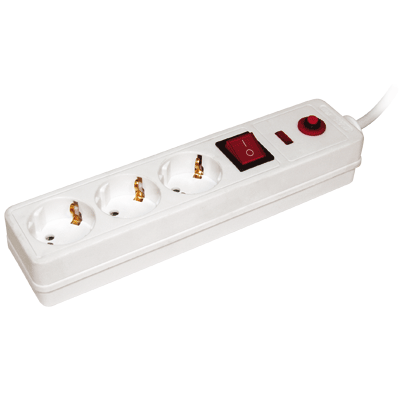 Сетевой фильтр  3гнезда  2Р+PЕ/1,5м. 3х1мм2 СФ-03К-выкл. IEK