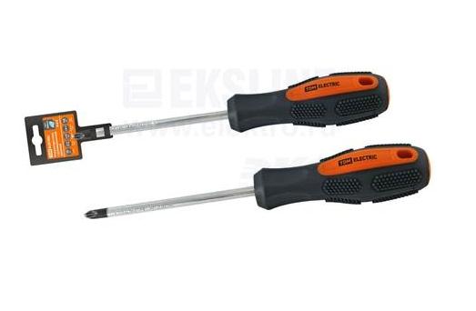 Отвертка крестовая PH 2х100 мм, двухкомпонентная, CR-V, серия "Алмаз" TDM