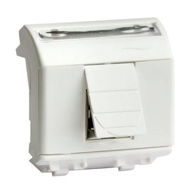 DKC  BRAVA Розетка  Белый  компьютерная RJ-45, кат. 5Е (разъем АМР), 2 модуля  76642B