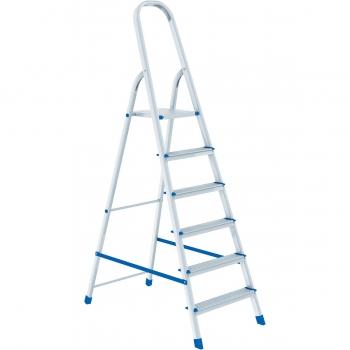 Стремянка СИБРТЕХ 6 ступеней, алюминиевая 122см