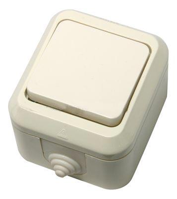 Makel  Менекше Крем Выключатель 1-клавишный IP44 открытая установка 18200