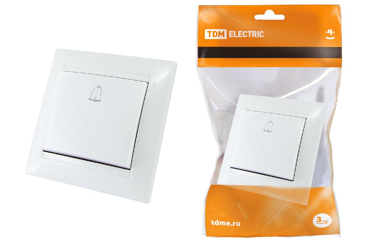 TDM  Лама Белый Кнопка звонковая 6А SQ1815-0008