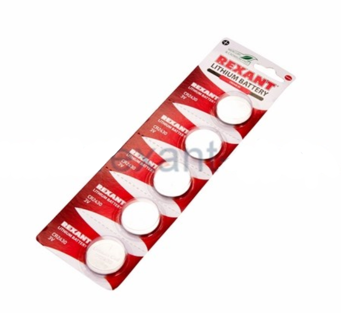 Элемент питания REXANT  CR2430 3V 300 mAh блистер BL5 30-1109