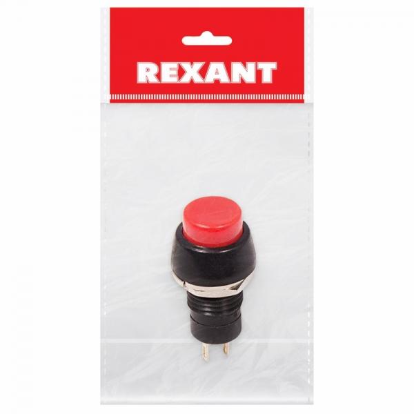 Выключатель-кнопка  250V 1А (2с) ON-OFF  красная  Micro (PBS-20А)  REXANT Индивидуальная упаковка 1 шт 36-3070-1