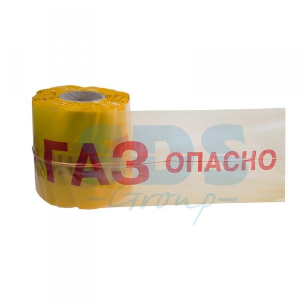 Лента сигнальная "Опасно ГАЗ" с медным проводником  50 мкм - 200мм х 100 п.м. Rexant 19-3042