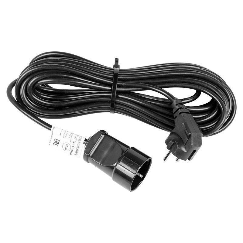 Удлинитель-шнур 1х20м с заземл. 6А IP44 ПВС 3х0.75 1300Вт черн. Rexant 11-7090