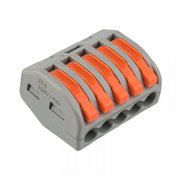 REXANT 222-415 Клемма универсальная многоразовая 5-проводная (0,08-2,5 (4) мм²) 40шт. 07-5255-4 (кратно 40)