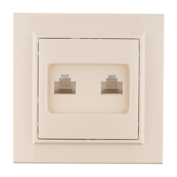 EKF  Минск  Бежевый Розетка RJ-45 2-местная скрытая установка ERK02-035-20