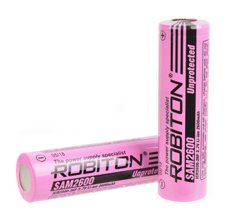 Элемент питания ROBITON SAM2600 (Samsung ICR2600mAh) без защиты PK1