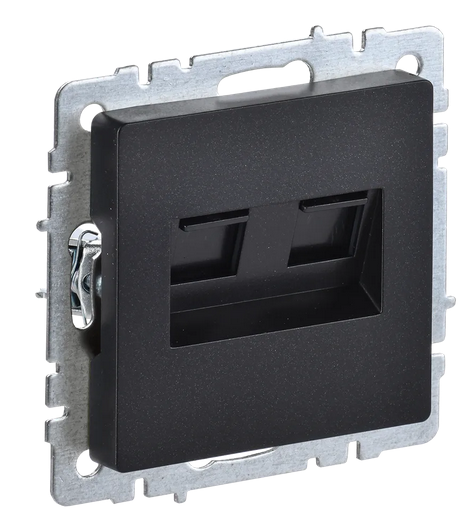 BRITE Роз. комп. 2-ая RJ45 кат.5E РК10-2-БрЧ черн. IEK