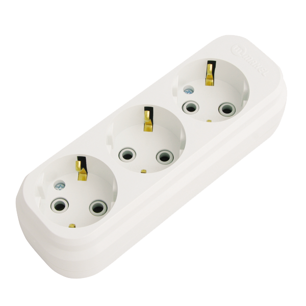 Колодка MAKEL MGP131/MGP331 3 розетки, с заземляющими контактами