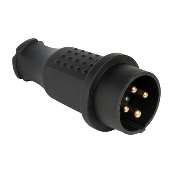 Вилка прямая каучуковая EKF 380В 3P+PE 32A IP44 RPS-021-32-380-44