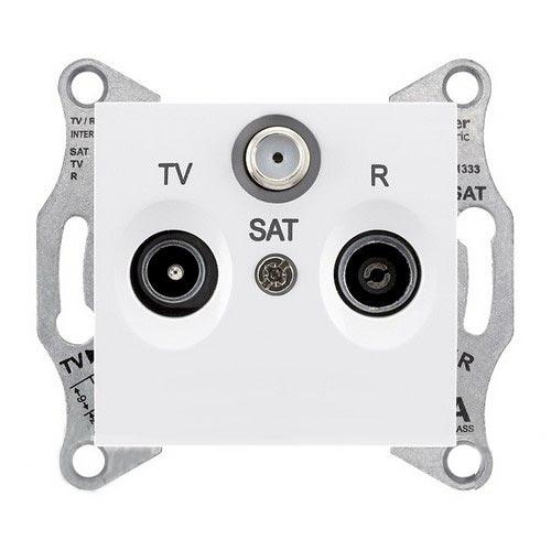 Schneider Electric Sedna  Белый Розетка механизм TV/R/SAT оконечная 1dB IP20 скрытая установка SDN3501321