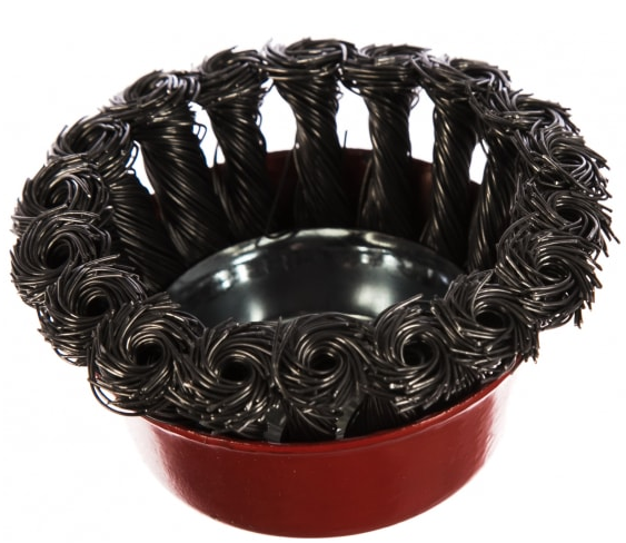 Щетка для УШМ, 75 мм, М14, "чашка", крученая проволока 0,5 мм// MATRIX