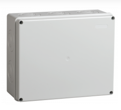 Коробка КМ41272 распаячная для о/п 240х195х90 мм IP55 (RAL7035, кабельные вводы 5 шт)