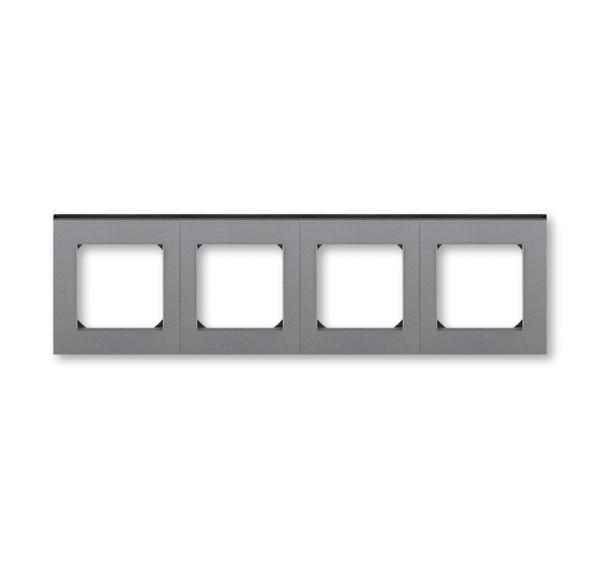 ABB  Levit  Сталь/Дымчатый чёрный Рамка 4-местная 2CHH015040A6069
